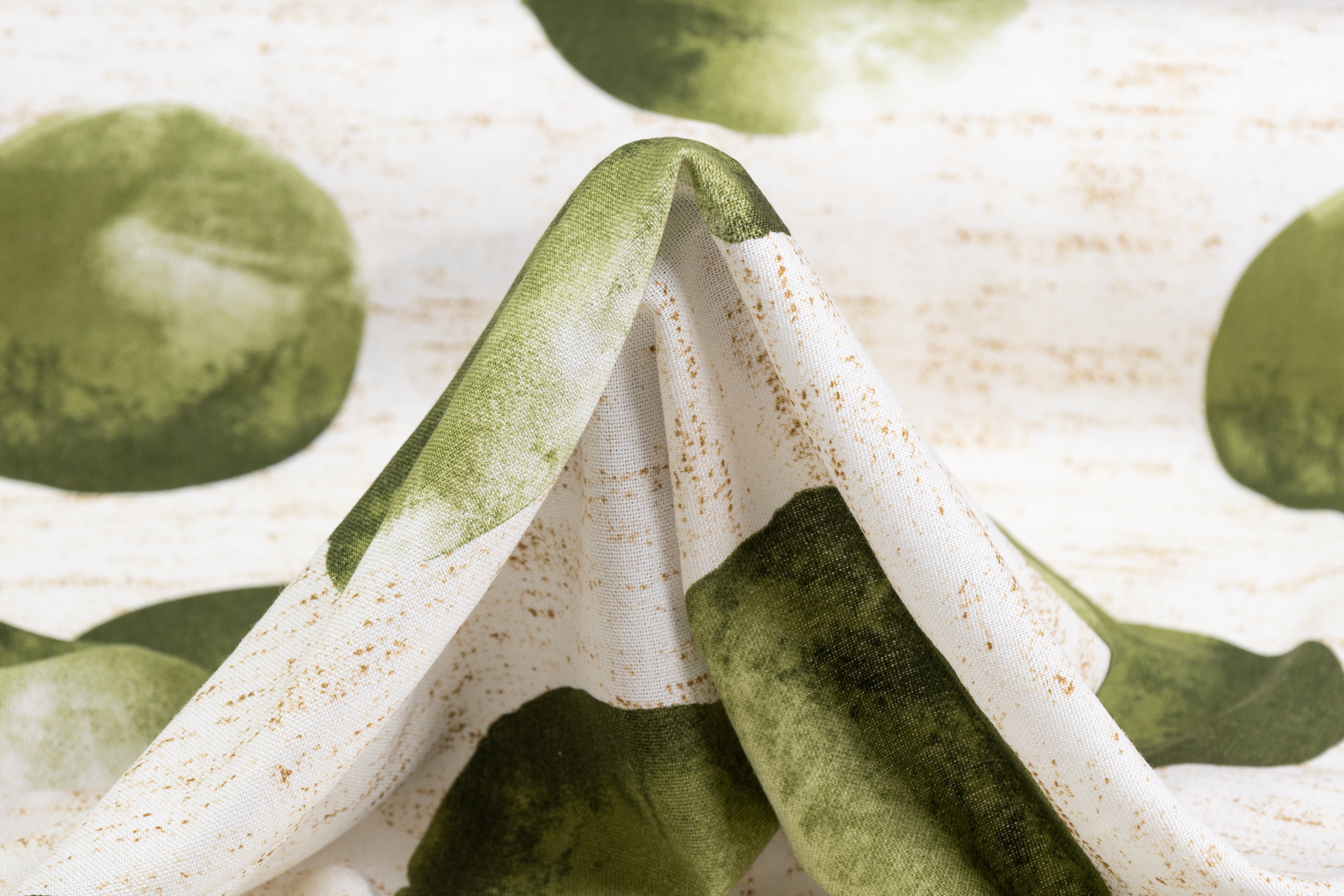 Printed Italian Linen Viscose Blend - White / Lime