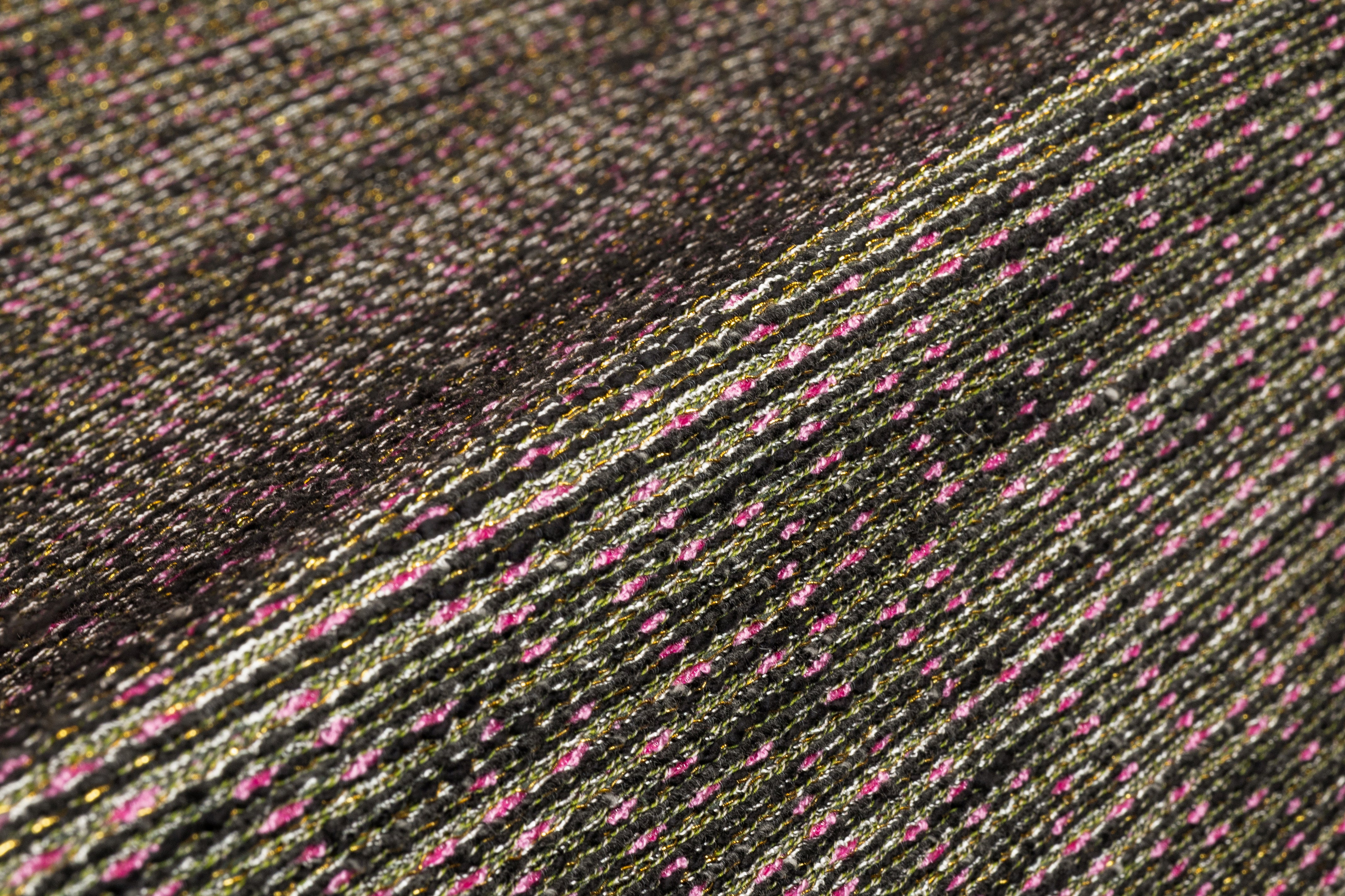 Luigi Verga - Metallic Italian Tweed - Black / Pink / Green / Gold