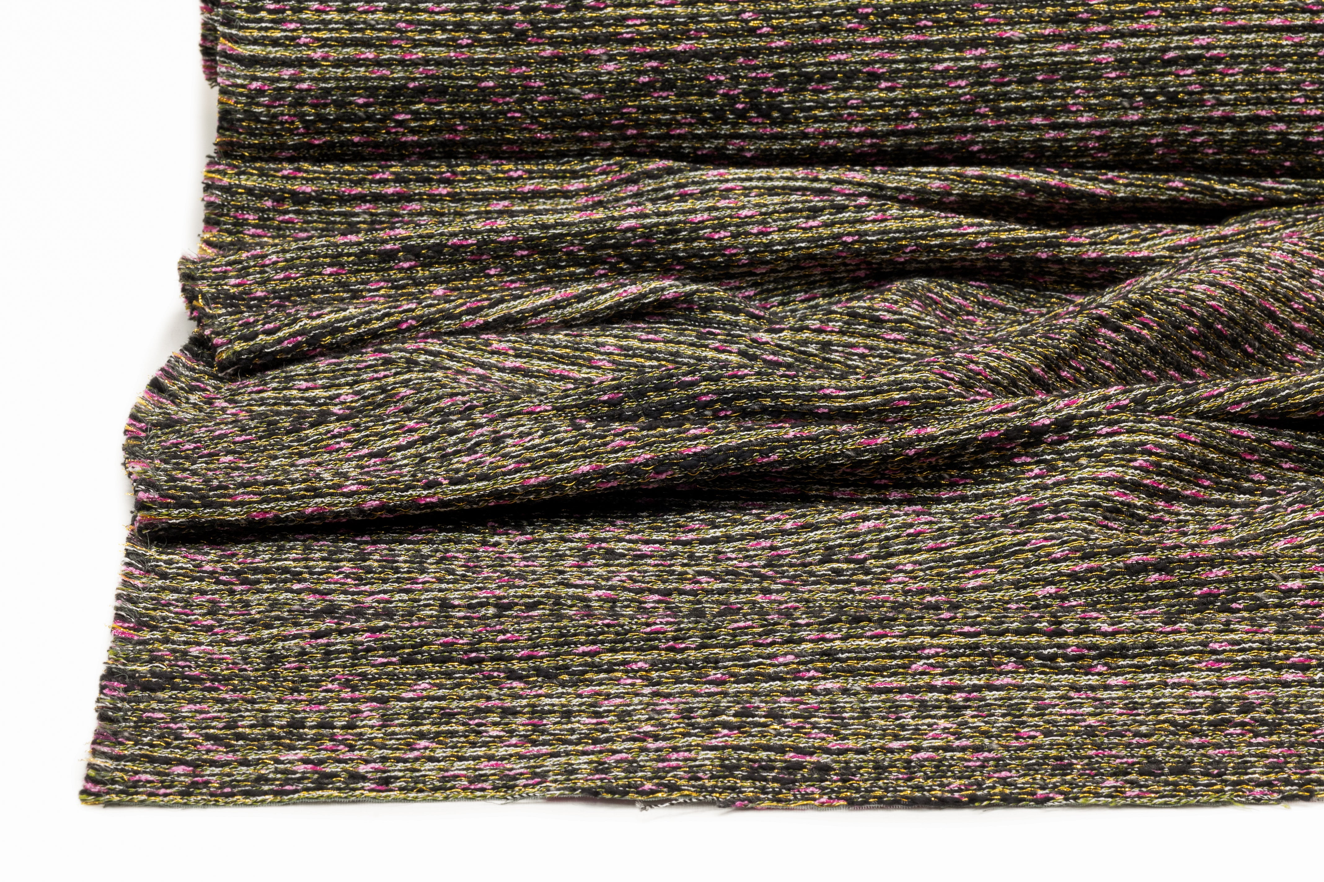 Luigi Verga - Metallic Italian Tweed - Black / Pink / Green / Gold