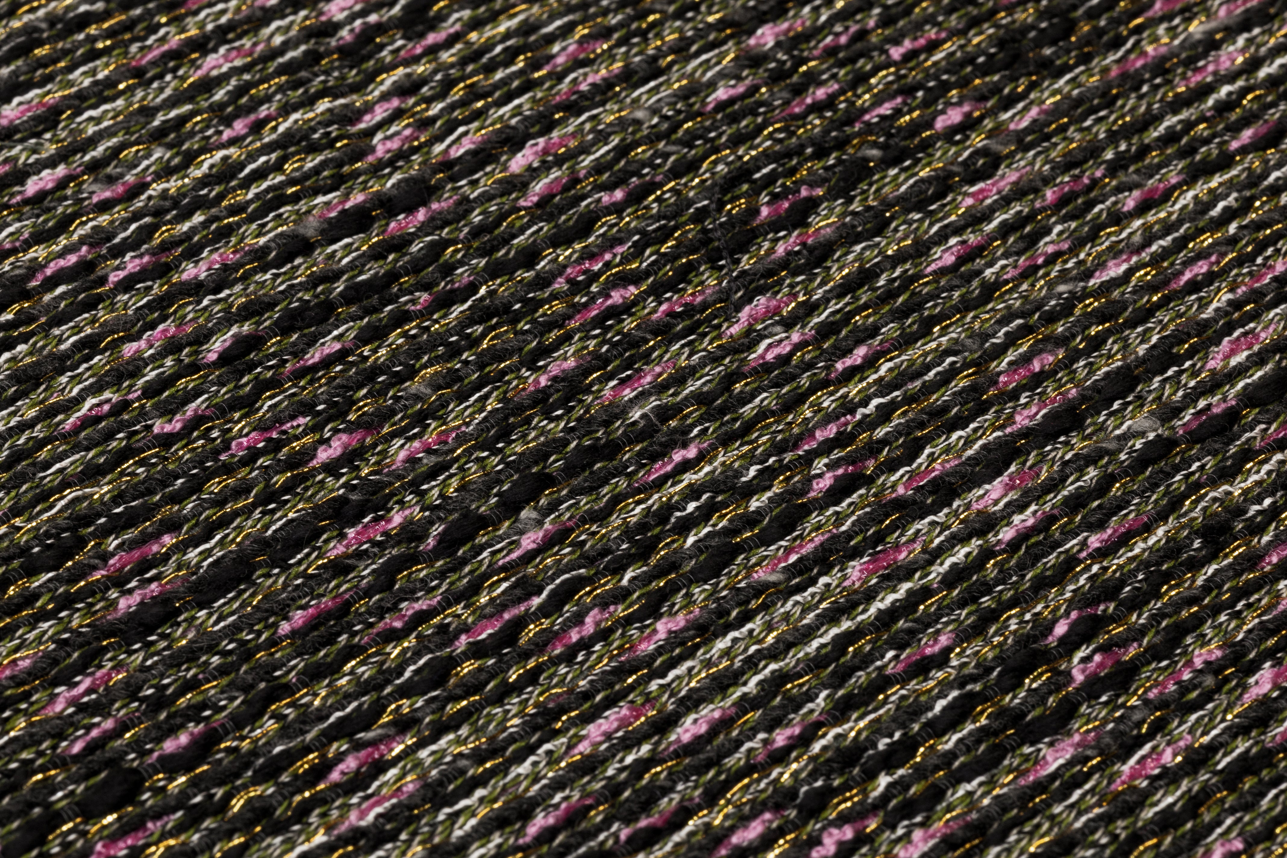 Luigi Verga - Metallic Italian Tweed - Black / Pink / Green / Gold