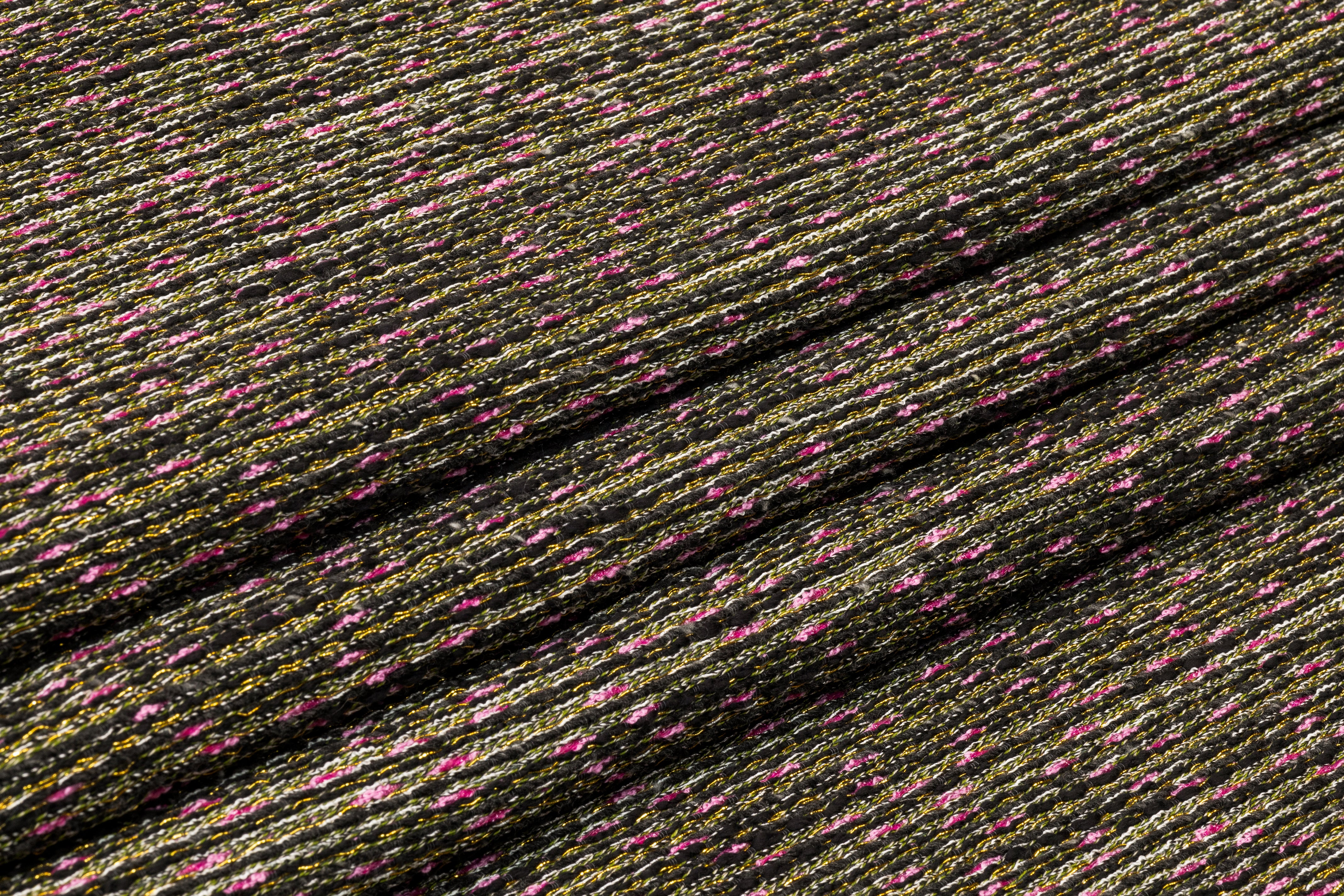 Luigi Verga - Metallic Italian Tweed - Black / Pink / Green / Gold