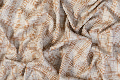 Loro Piana - Plaid Italian Silk and Wool Suiting - Tan