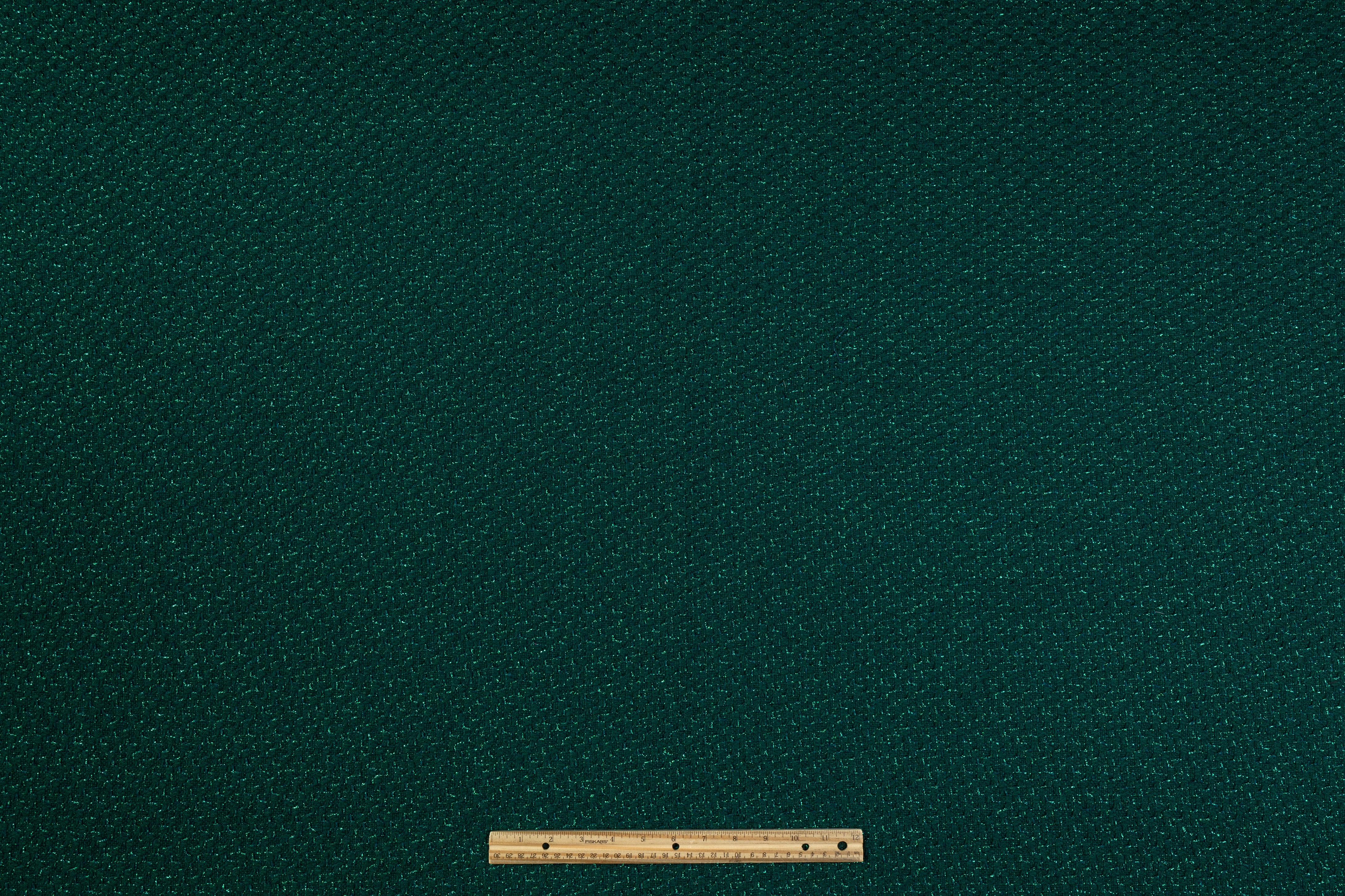 Metallic Italian Wool Tweed Coating - Emerald Green