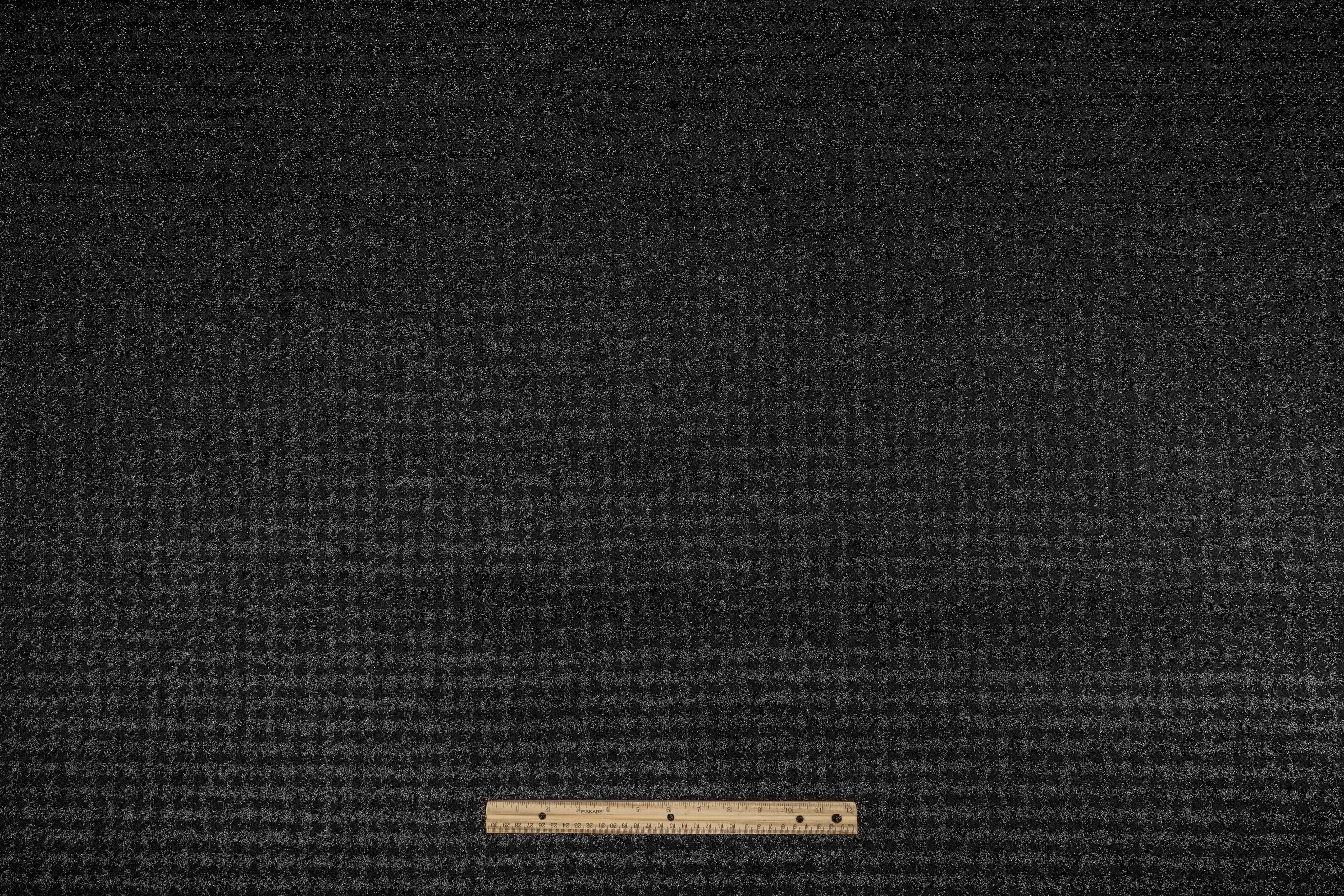 Checked Metallic Italian Wool Tweed - Black