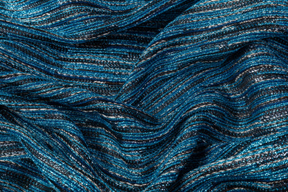 French Metallic Brocade - Blue