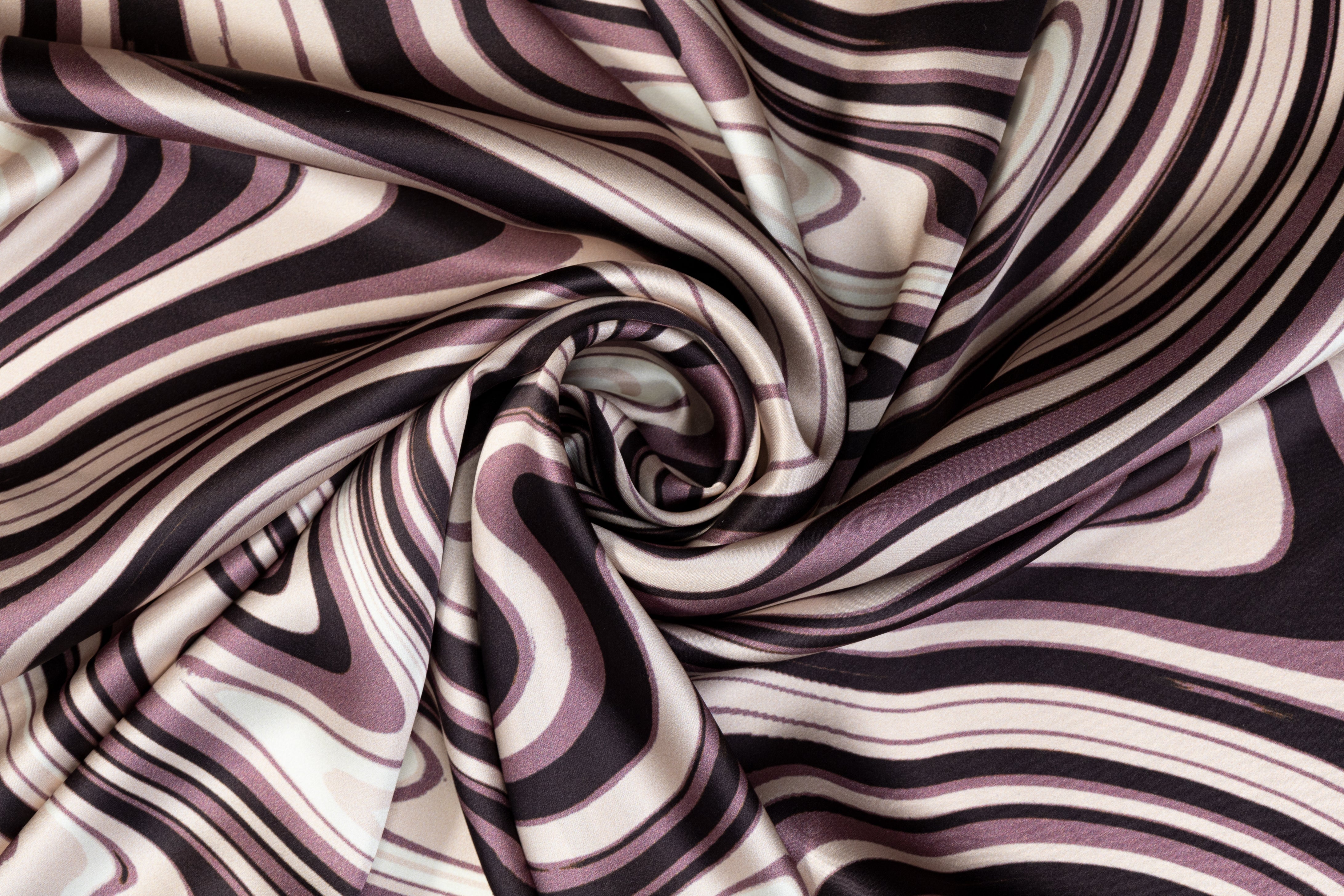 Wavy Italian Silk Charmeuse - Mauve