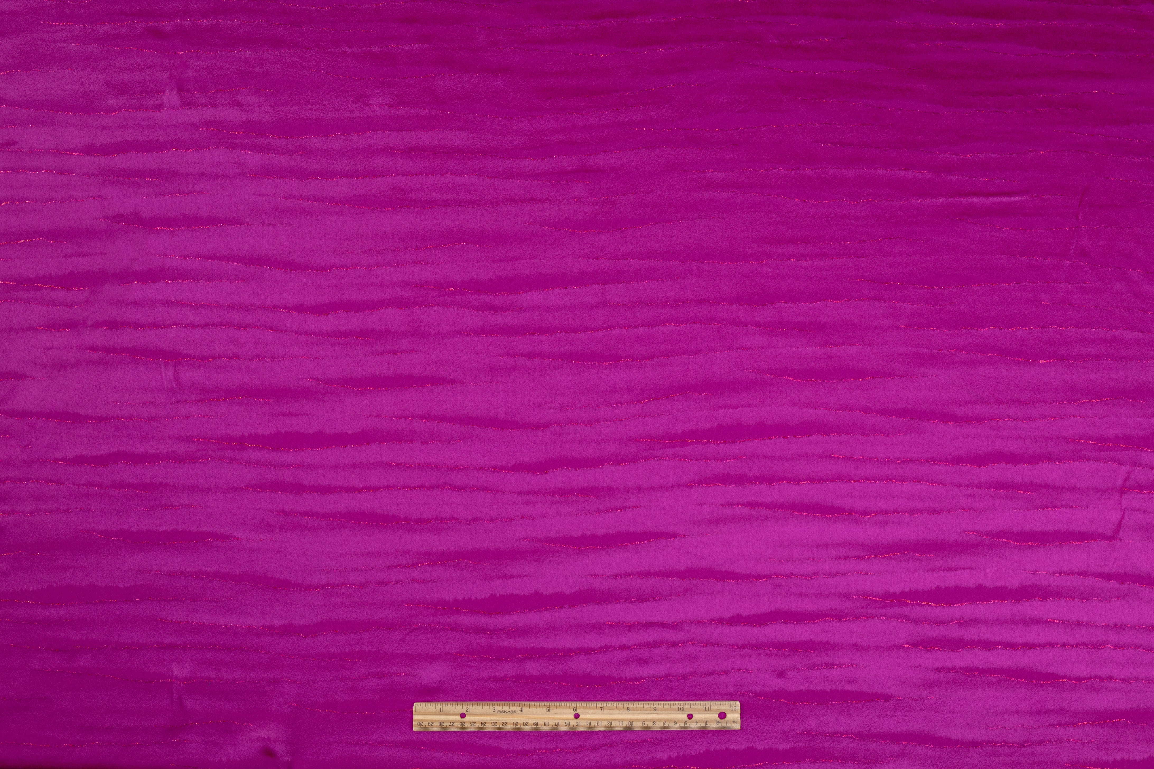 Metallic Italian Silk Jacquard - Fuchsia