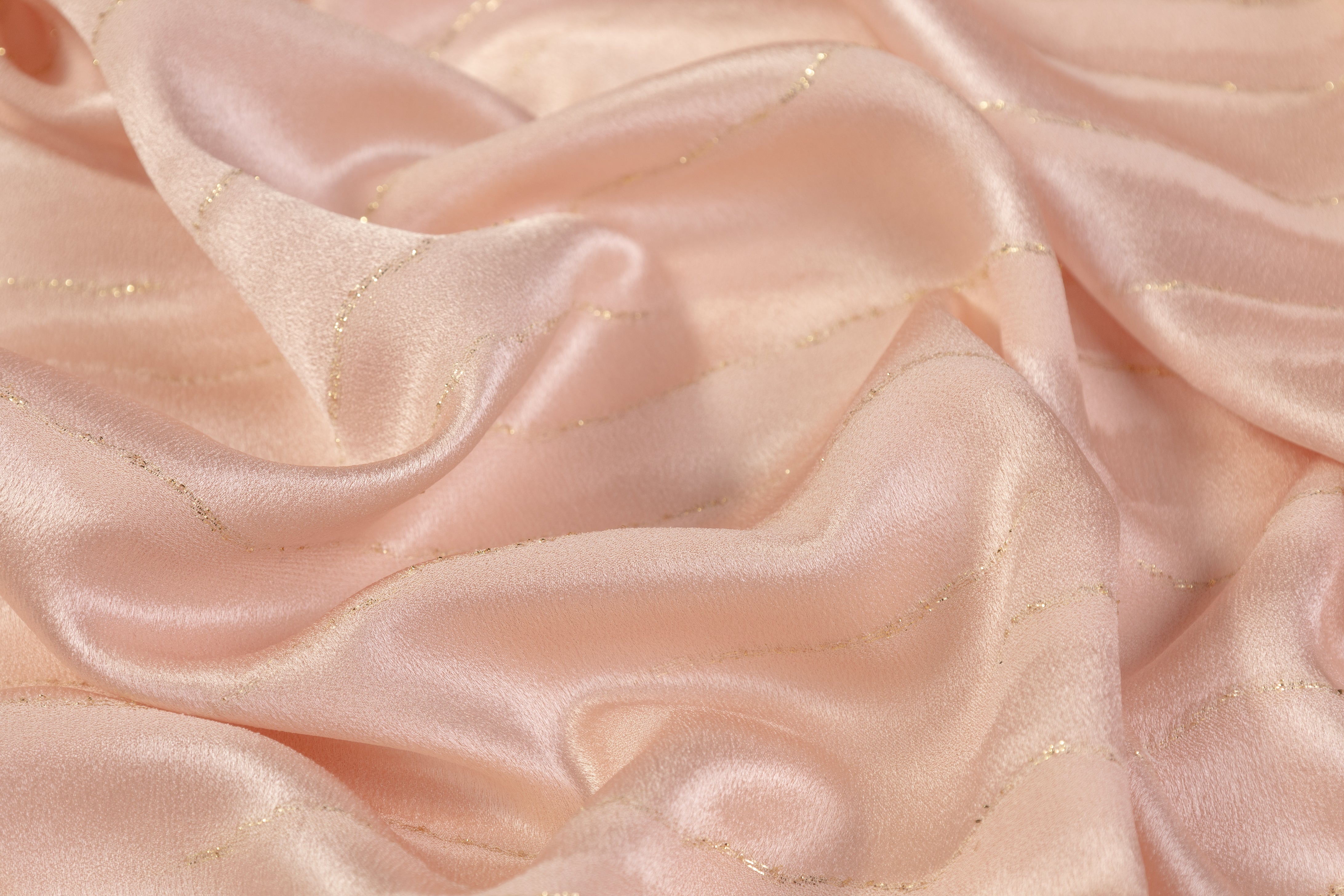 Metallic Italian Silk Jacquard - Rose Gold