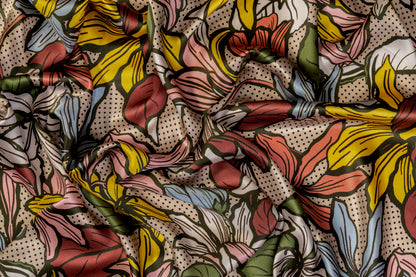Floral Italian Silk Charmeuse - Multicolor