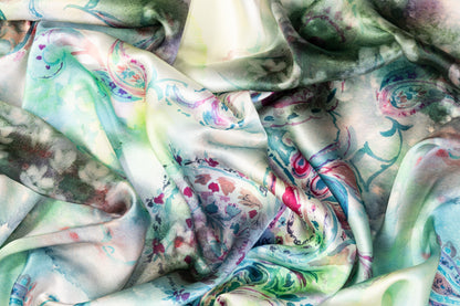 Tie-Dye Paisley Italian Silk Charmeuse - Multicolor