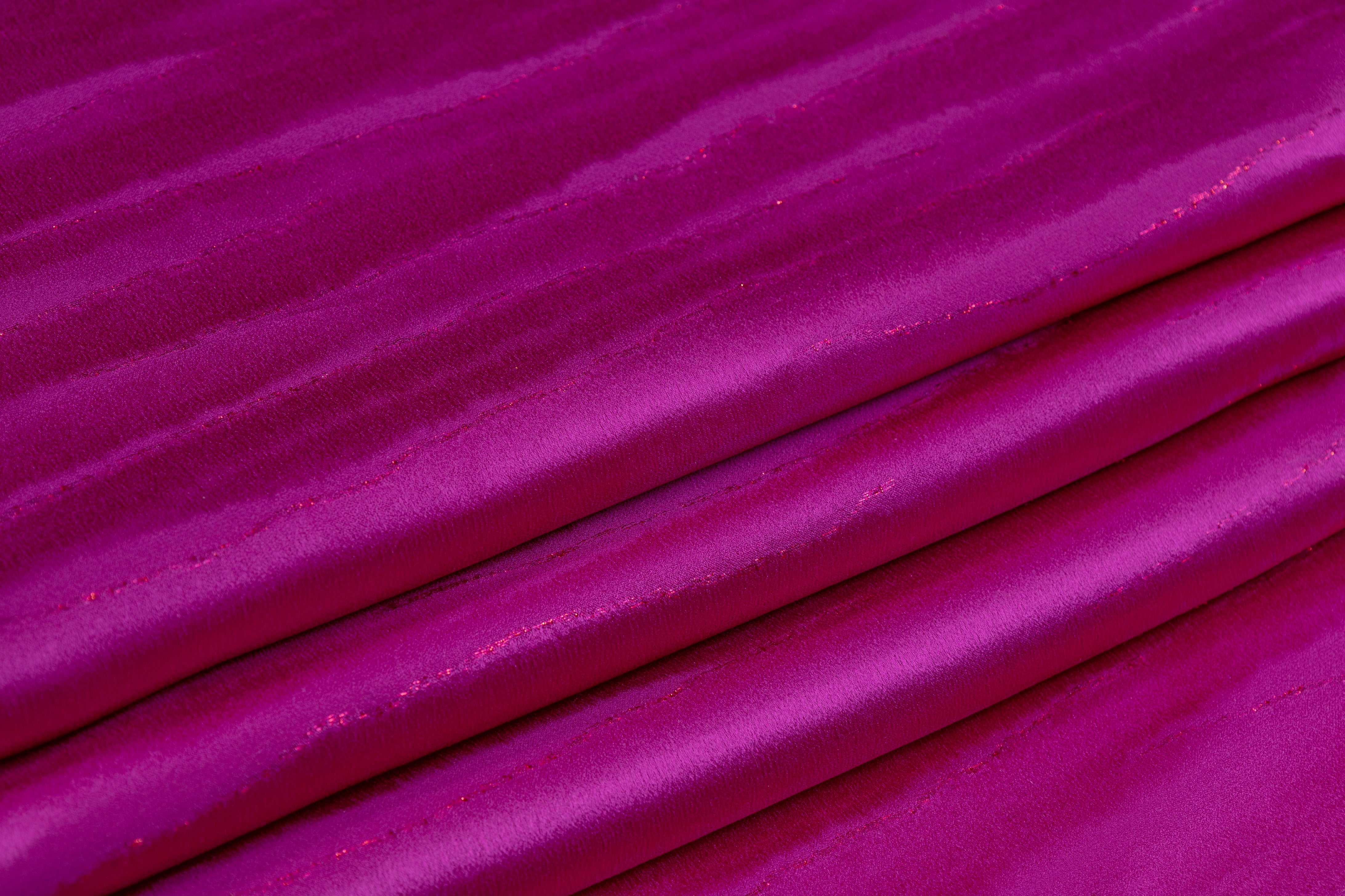 Metallic Italian Silk Jacquard - Fuchsia