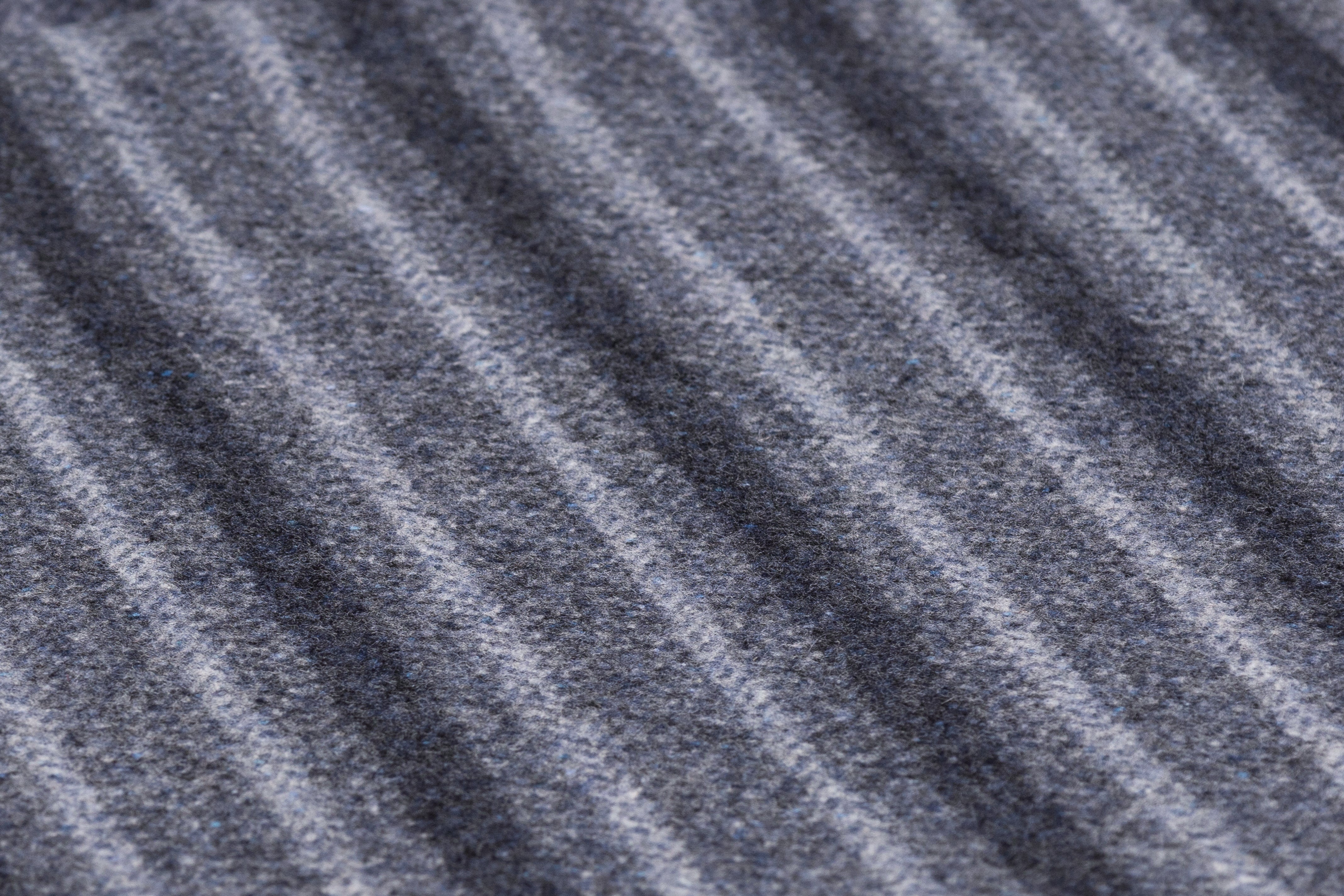 Striped Italian Wool Coating - Blue Gray