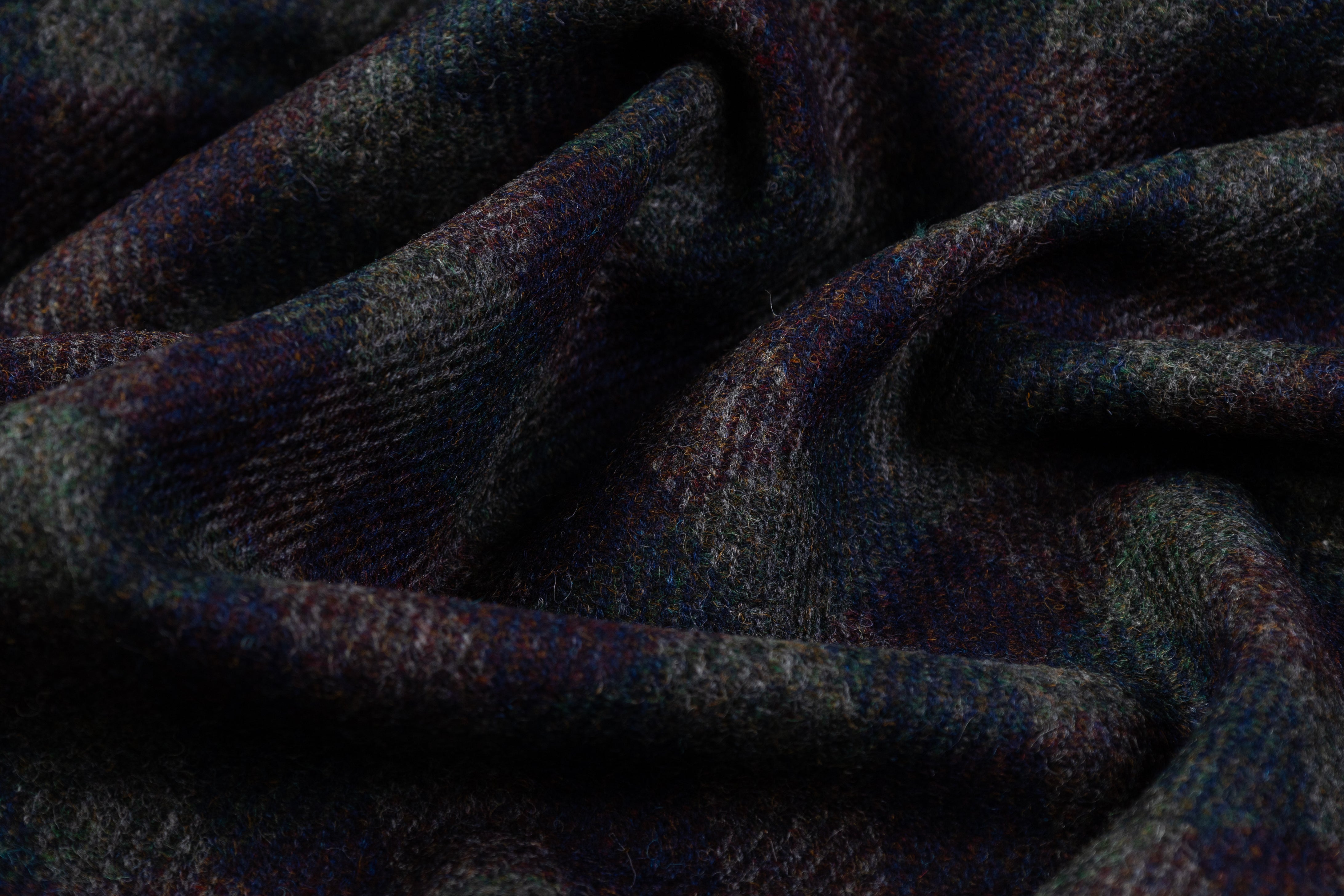 Checked Italian Wool - Navy / Green / Burgundy