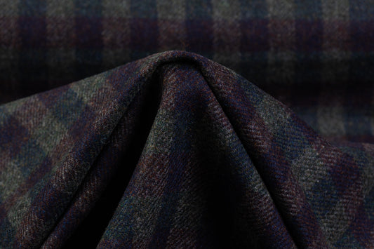 Checked Italian Wool - Navy / Green / Burgundy
