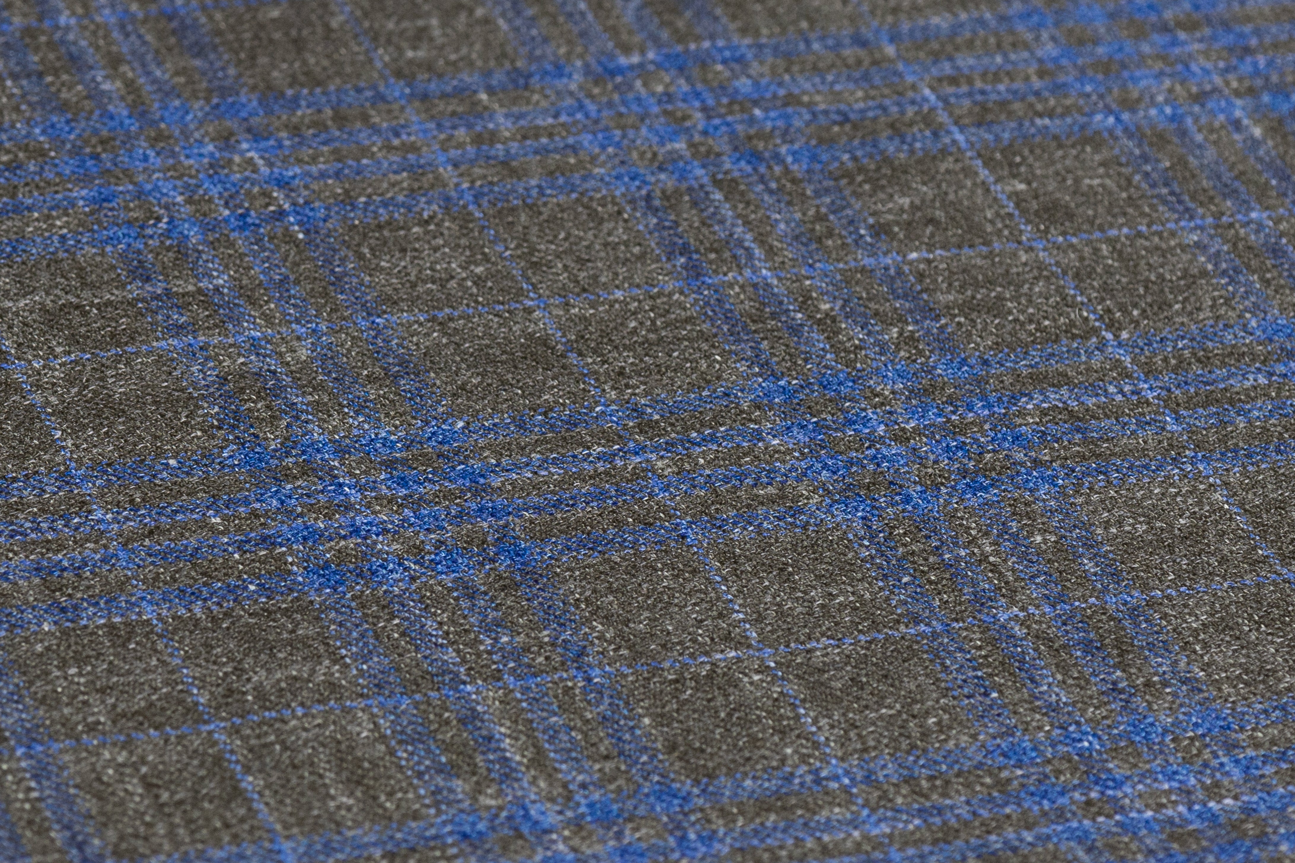 Checked Italian Wool Suiting - Green / Blue