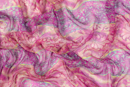 Printed Italian Silk Chiffon - Pink