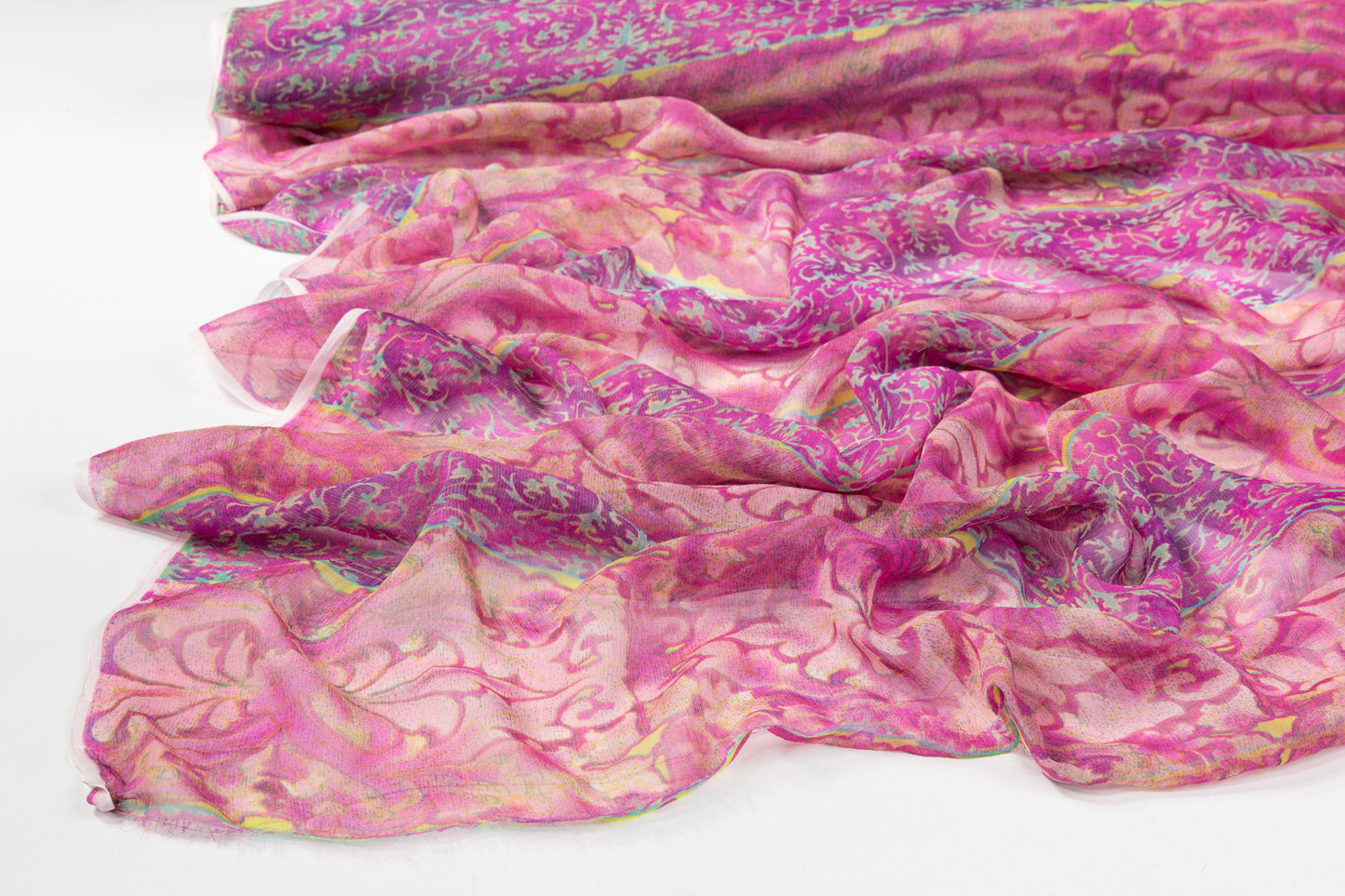 Printed Italian Silk Chiffon - Pink