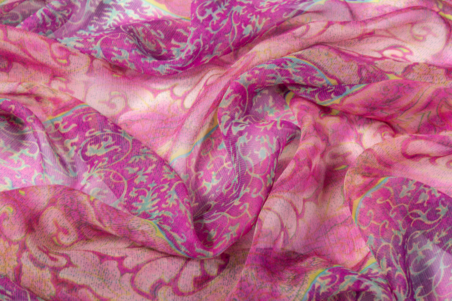 Printed Italian Silk Chiffon - Pink