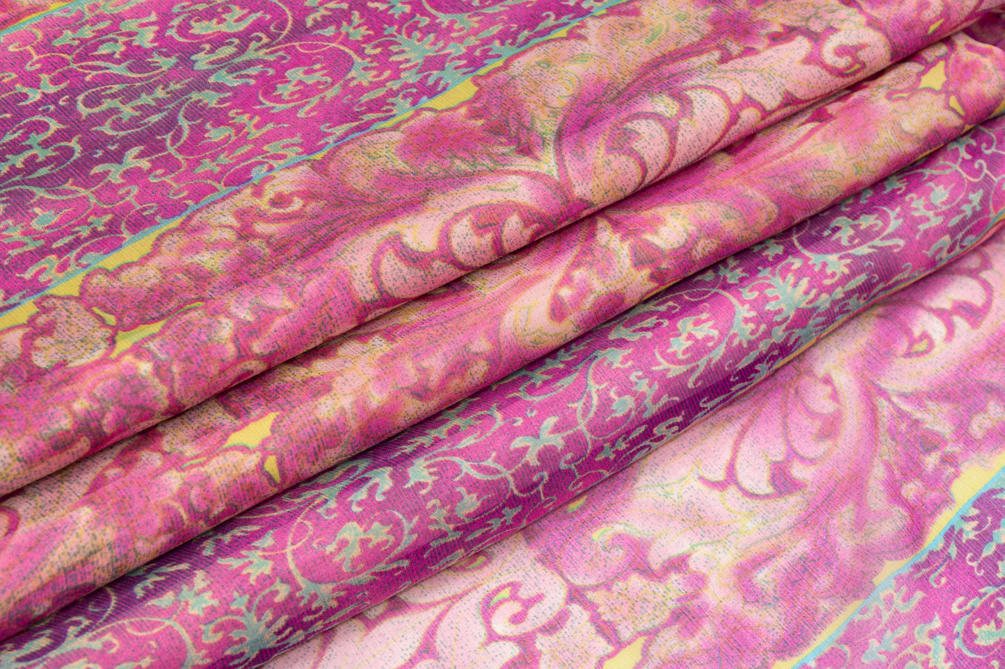 Printed Italian Silk Chiffon - Pink