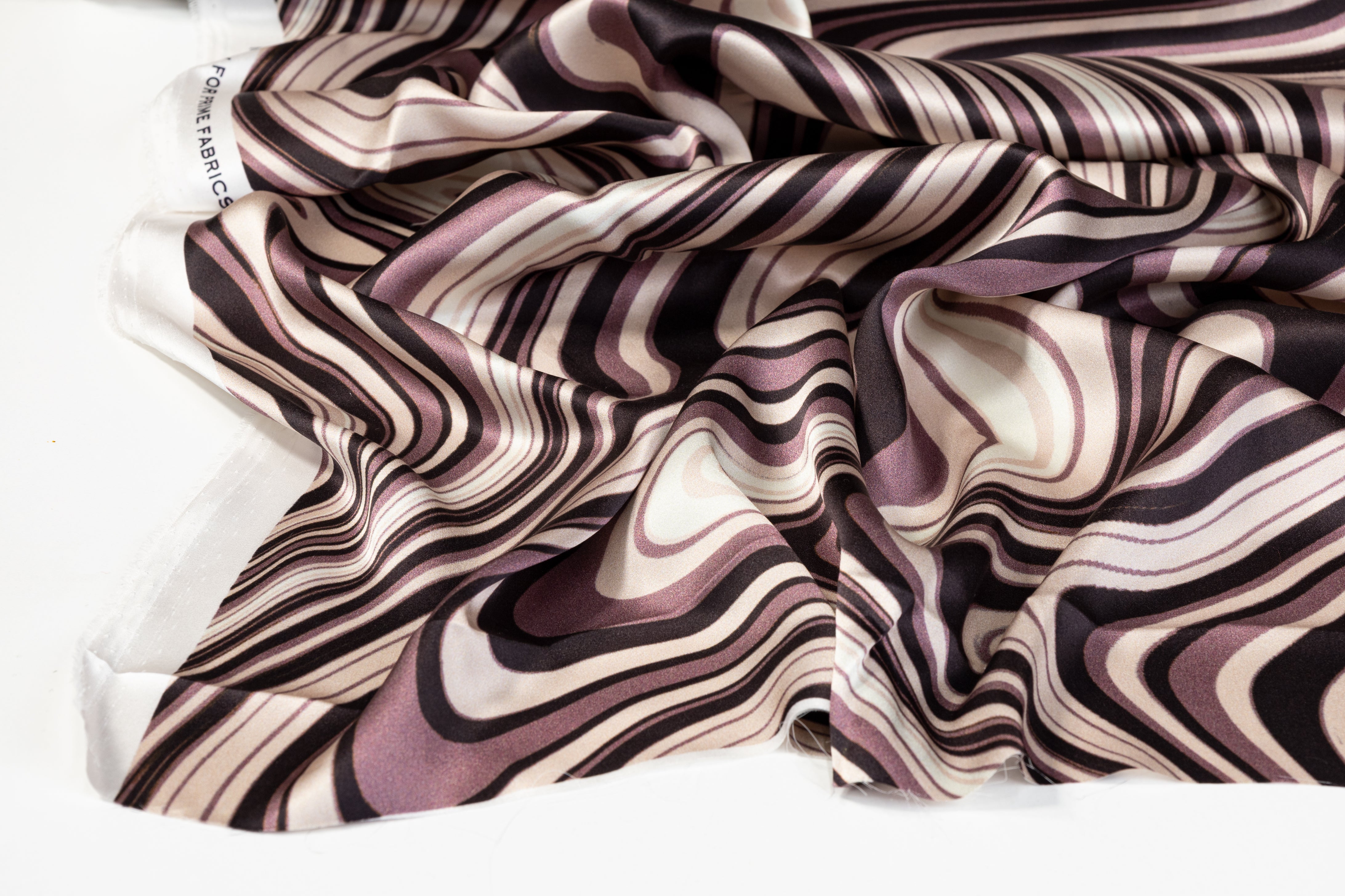 Wavy Italian Silk Charmeuse - Mauve