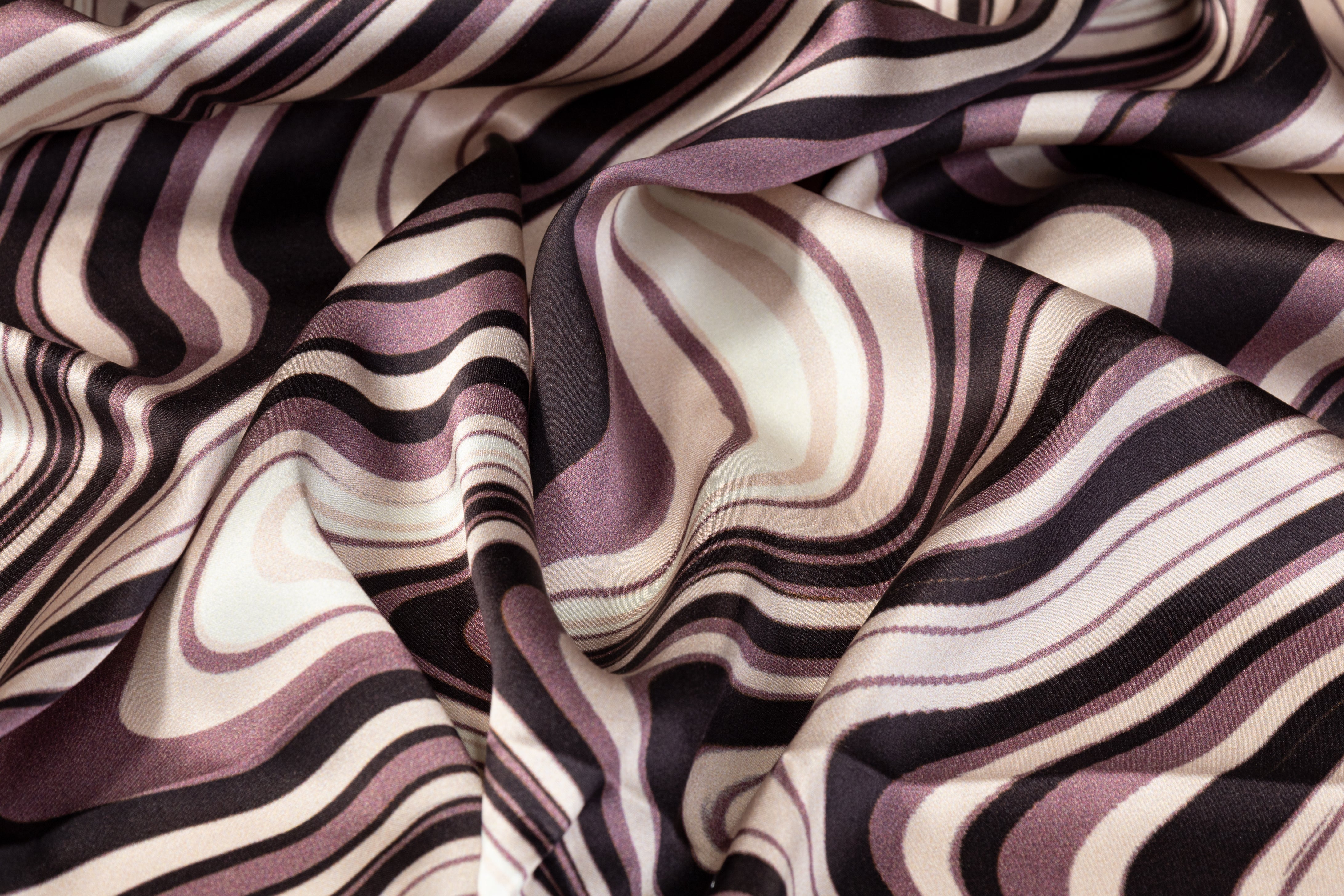 Wavy Italian Silk Charmeuse - Mauve