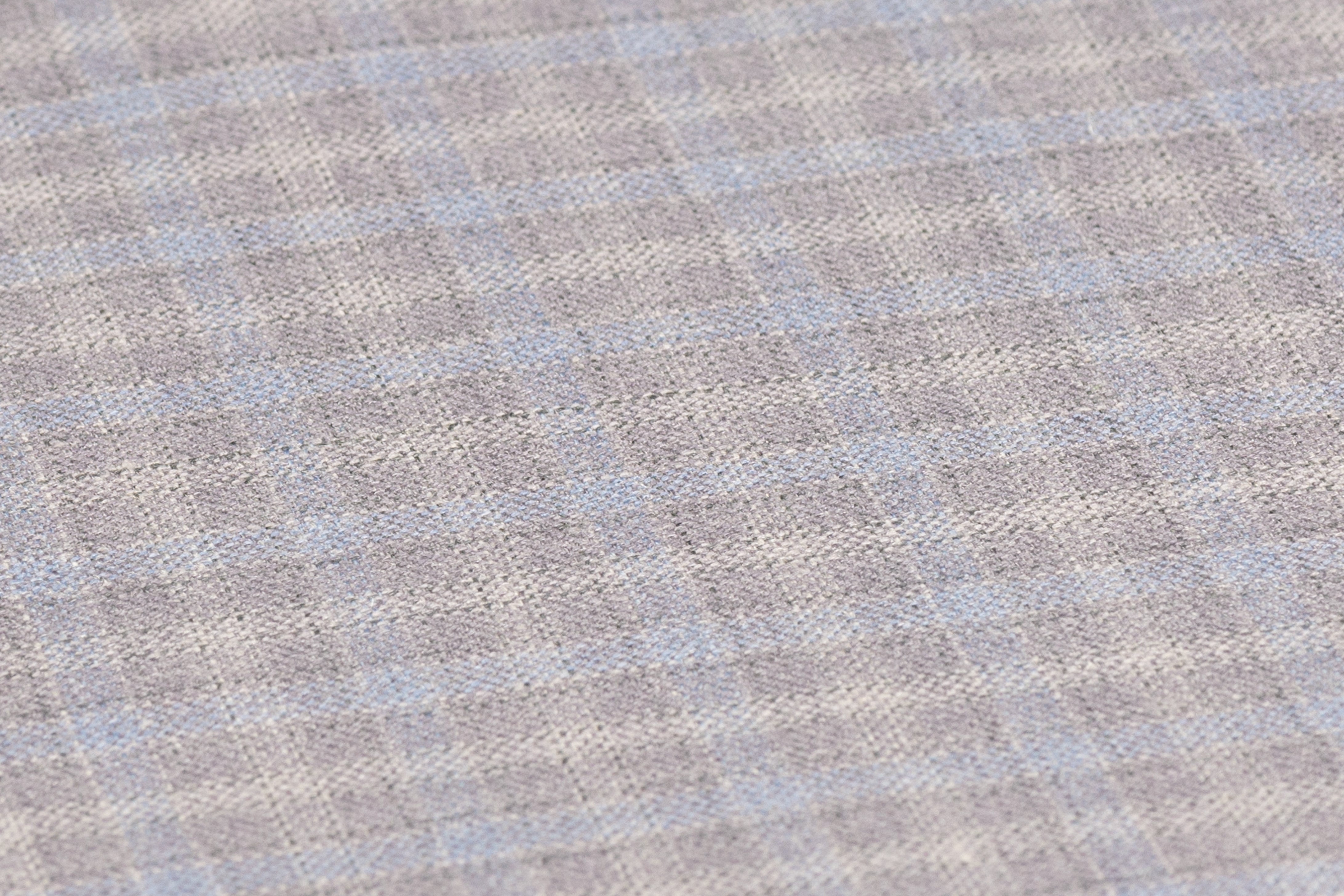 Checked Italian Wool Suiting - Gray / Blue