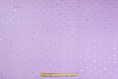 Diamond Metallic Italian Silk Jacquard - Lilac / Gold / Silver