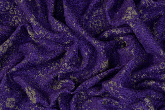 Double Faced Italian Metallic Chenille Brocade - Purple