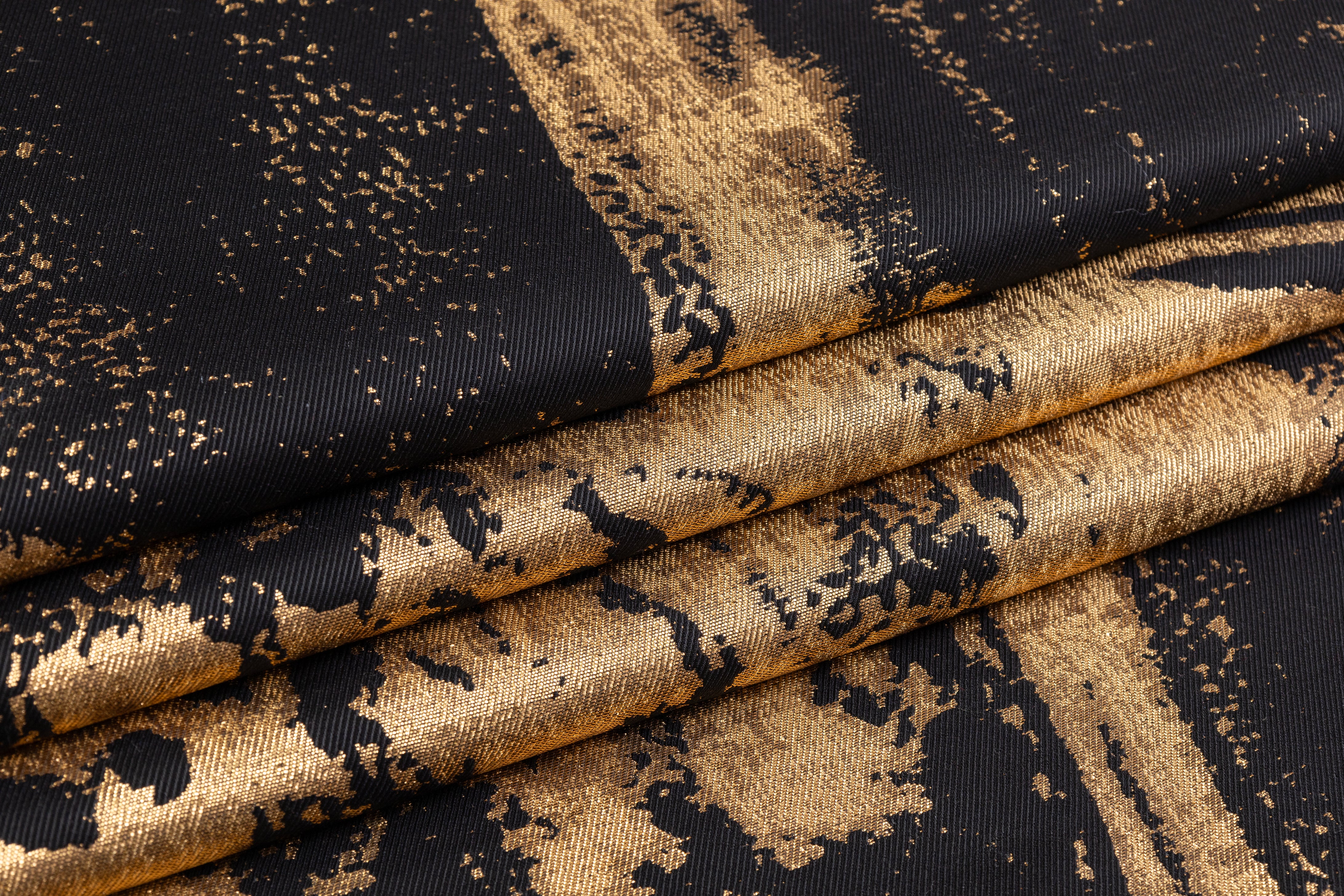 Abstract Metallic Italian Brocade - Black / Gold