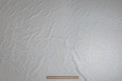 Abstract Italian Cotton Nylon Burnout - Ivory