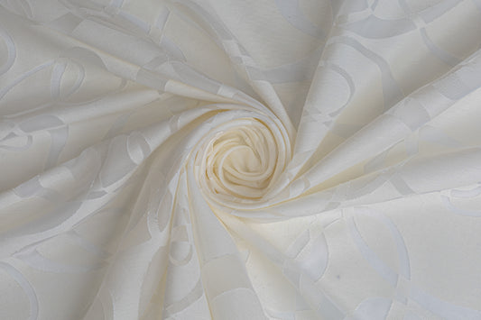 Abstract Italian Cotton Nylon Burnout - Ivory