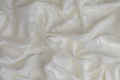 Abstract Italian Cotton Nylon Burnout - Ivory