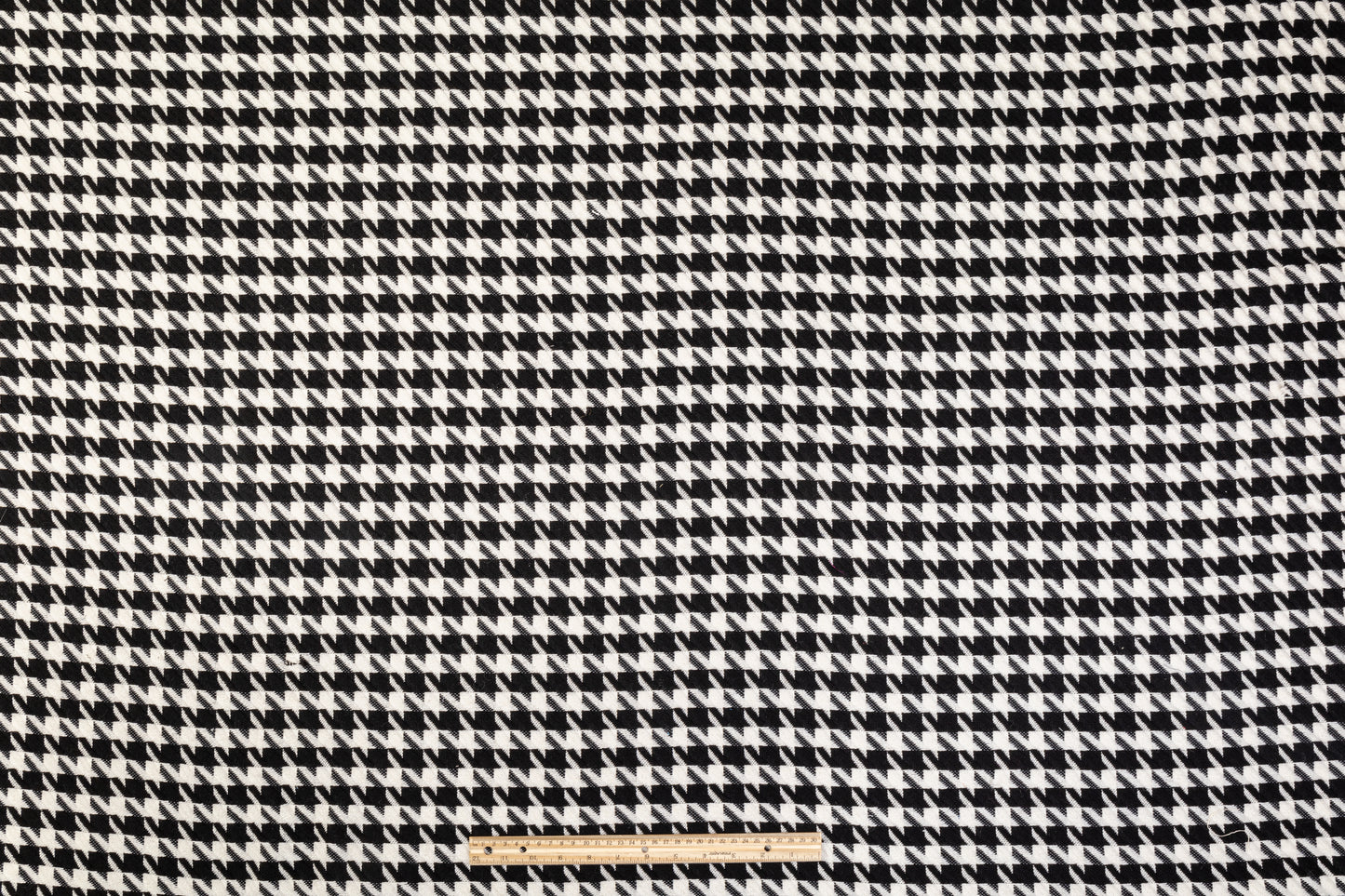 Houndstooth Poly Wool Tweed - Black and White