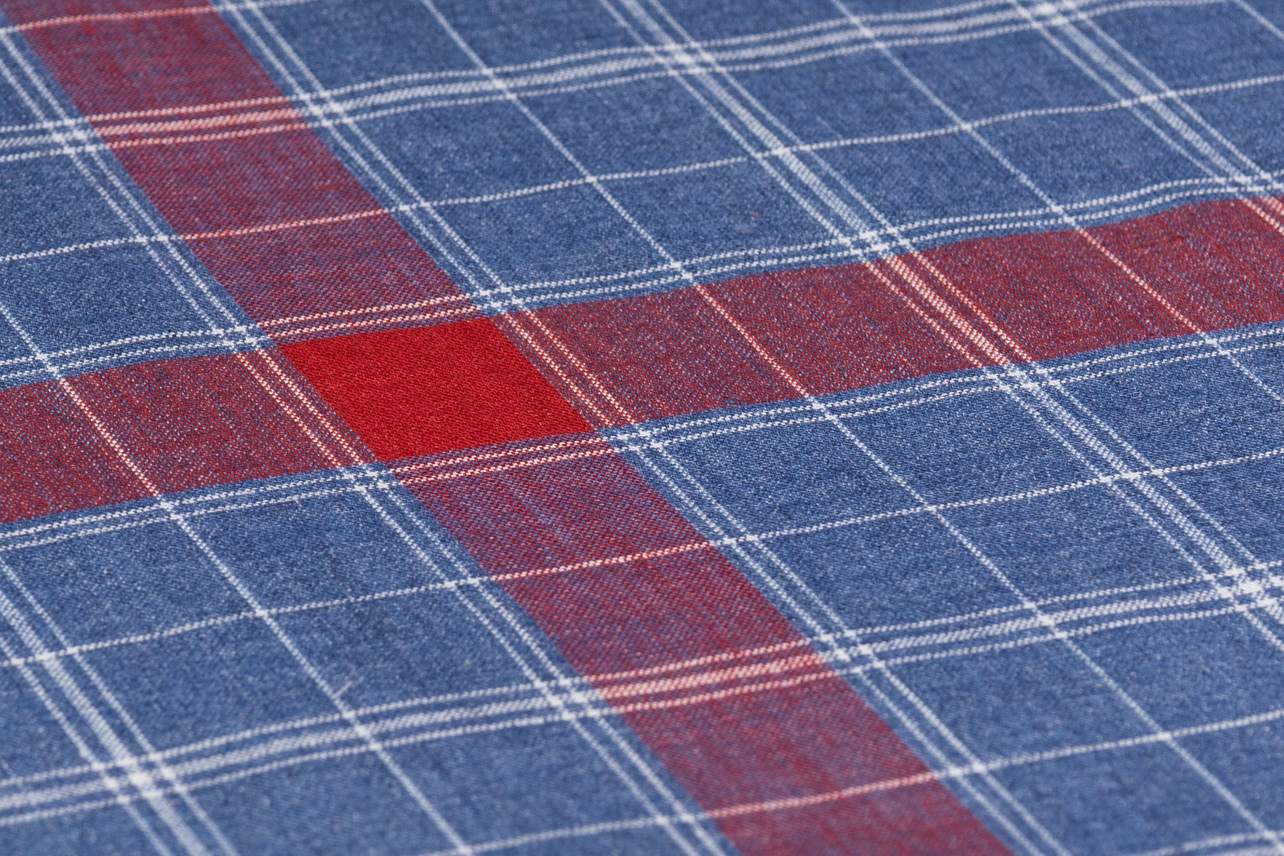 Checked Italian Linen - Blue / Red