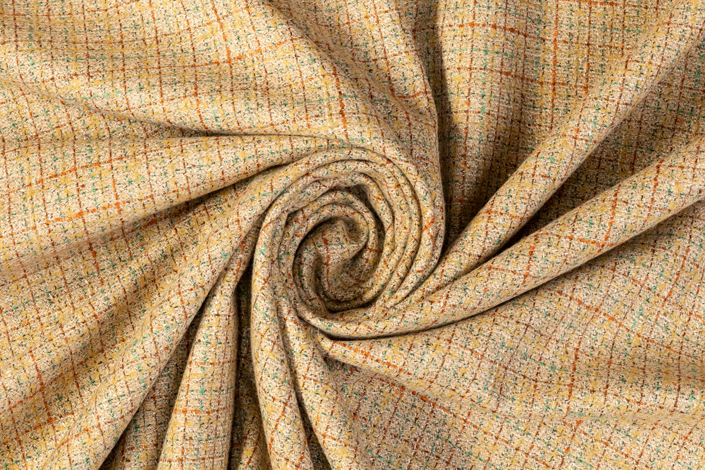 Checked Poly Wool Tweed - Khaki Brown