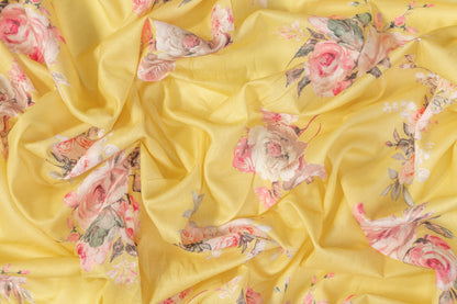 Floral Cotton Voile - Yellow