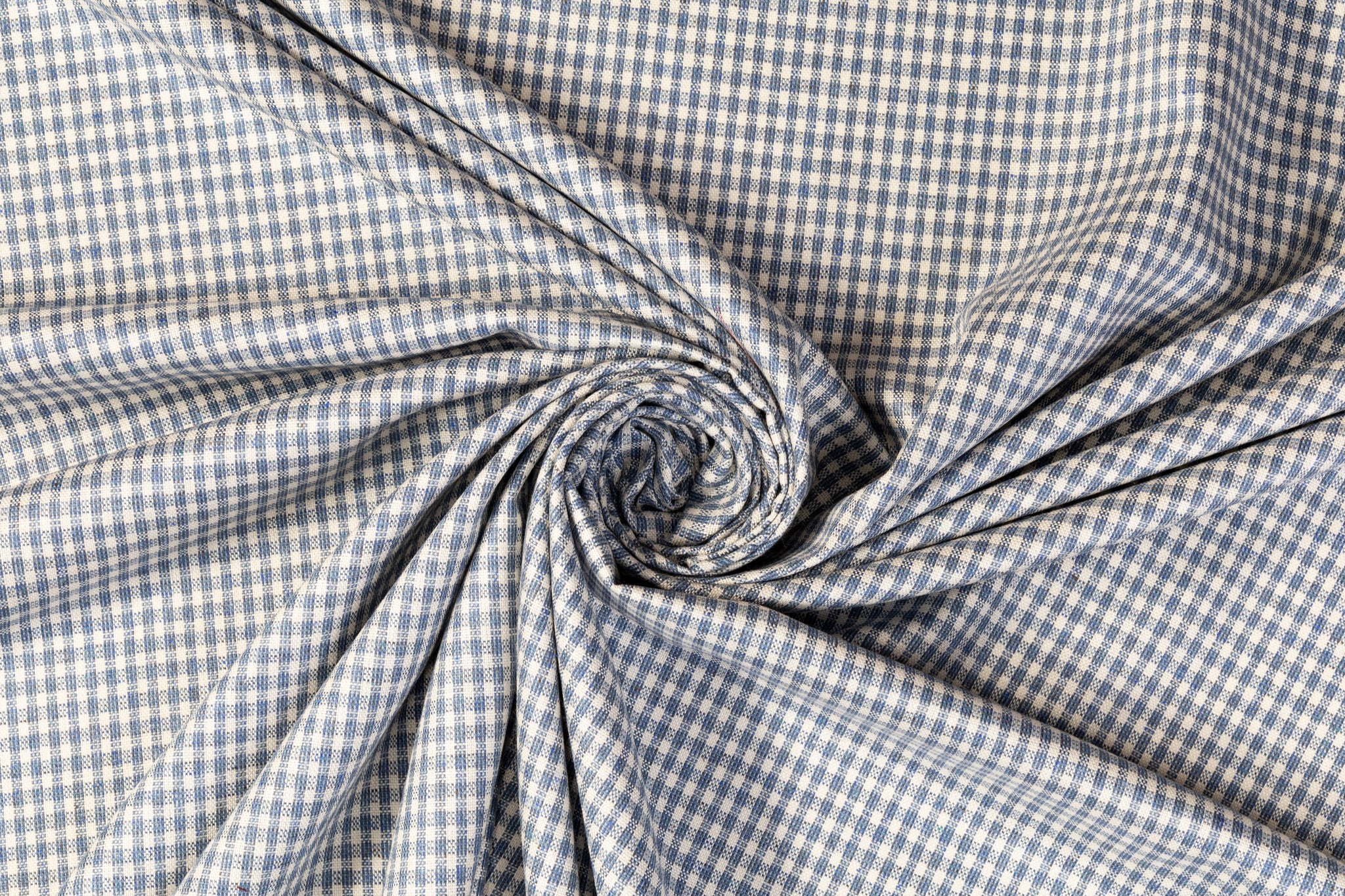 Virgin Wool Blend Suiting Made in Italy - Navy Blue and White Chalk Stripes main image 0