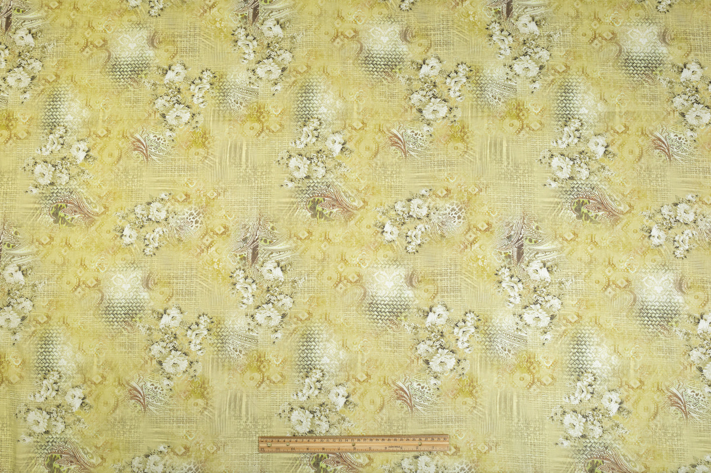 Abstract Floral Cotton Voile - Pear Green
