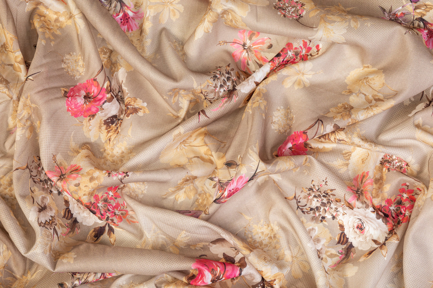Floral Cotton Voile - Desert Brown