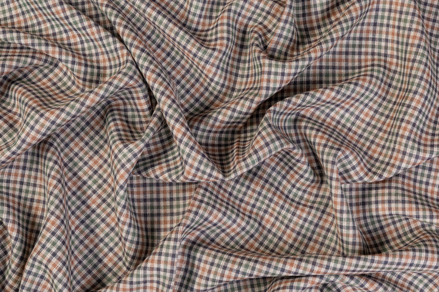 Checked Italian Silk and Wool Suiting - Multicolor