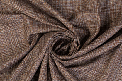Plaid Italian Wool Suiting - Brown