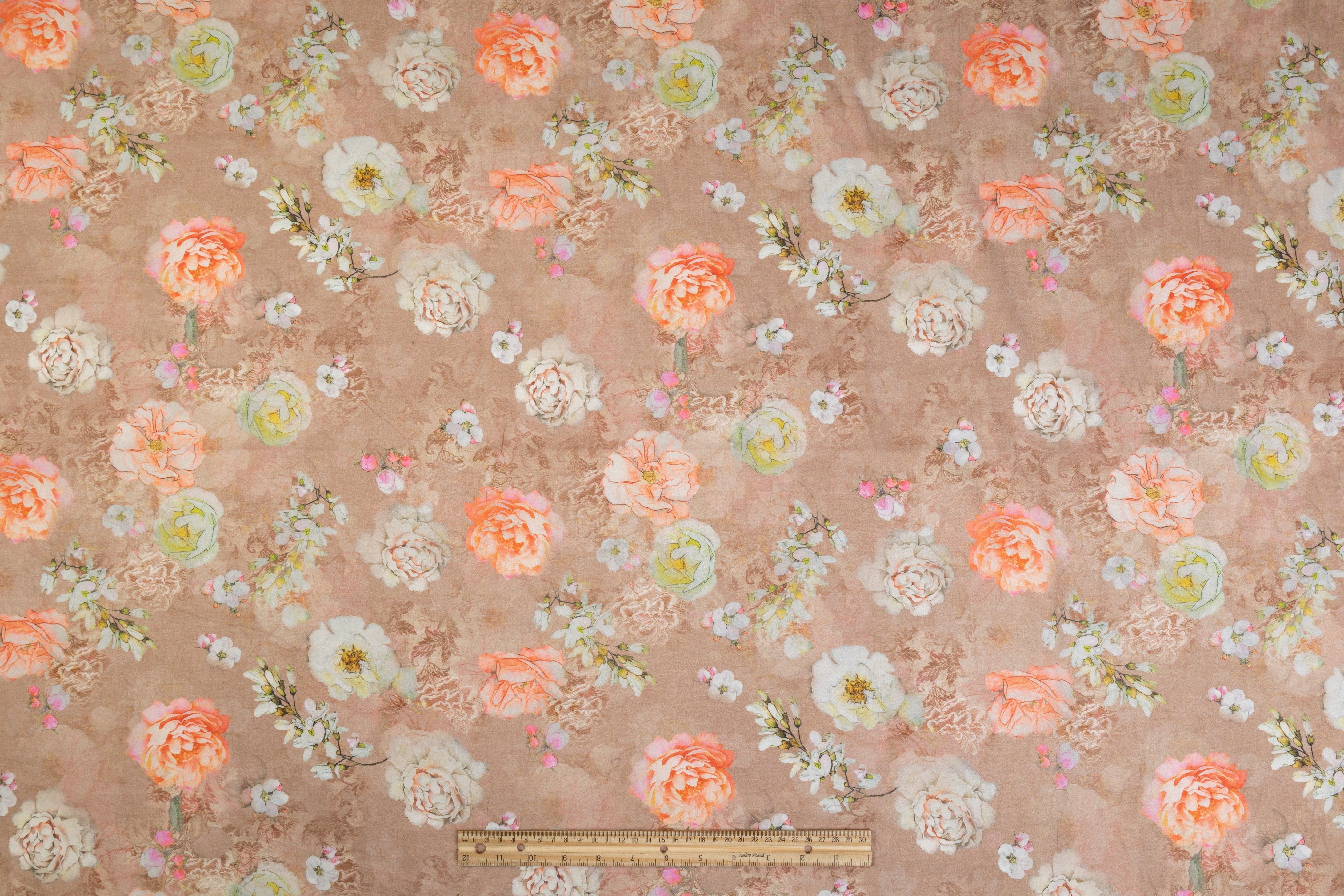 Floral Cotton Voile - Dusty Mauve