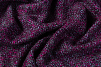 Italian Wool Tweed - Purple / Gray
