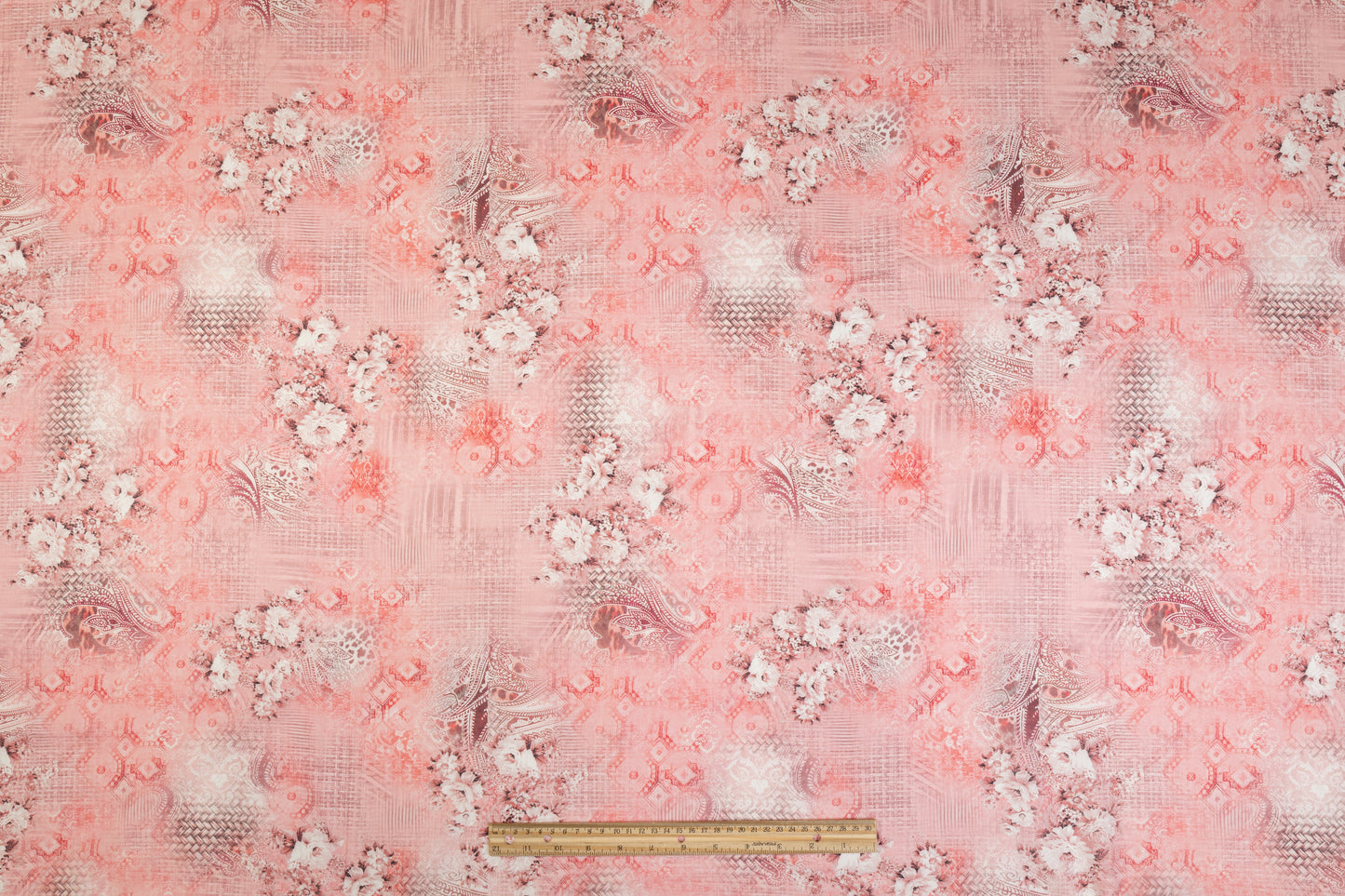 Abstract Floral Cotton Voile - Pink