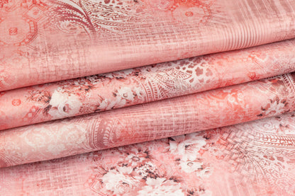 Abstract Floral Cotton Voile - Pink