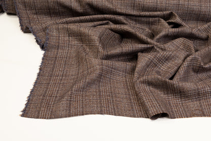 Plaid Italian Wool Suiting - Brown