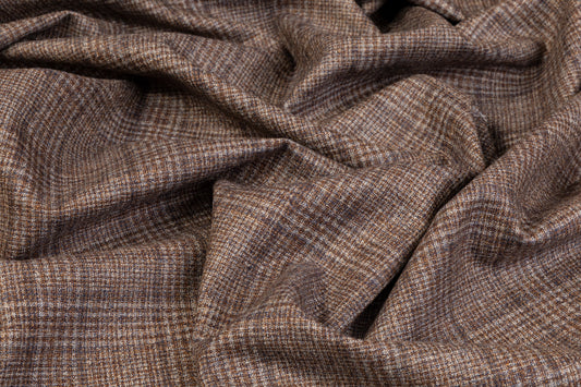 Plaid Italian Wool Suiting - Brown