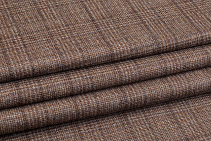 Plaid Italian Wool Suiting - Brown