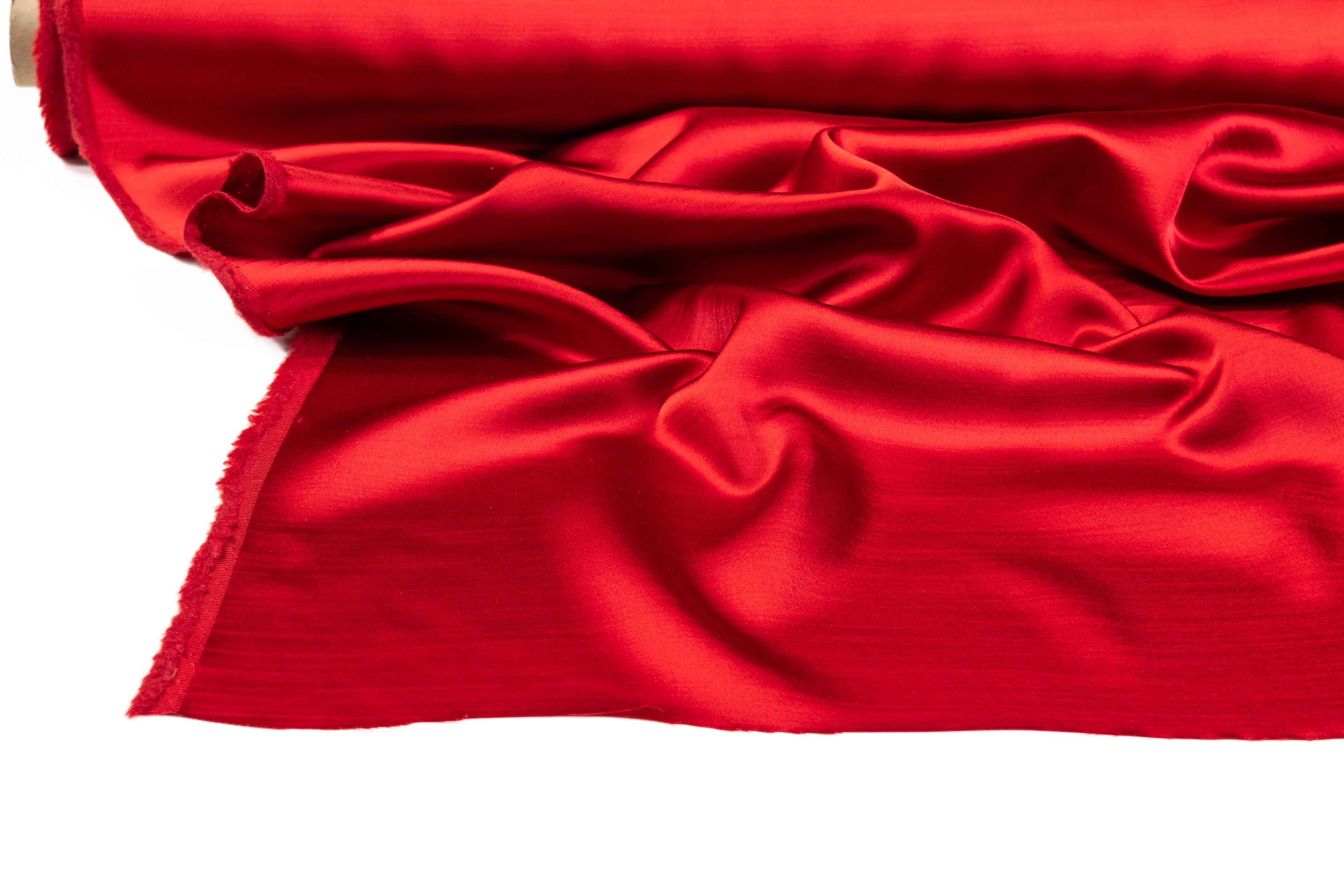 Italian Acetate Wool Satin - Red