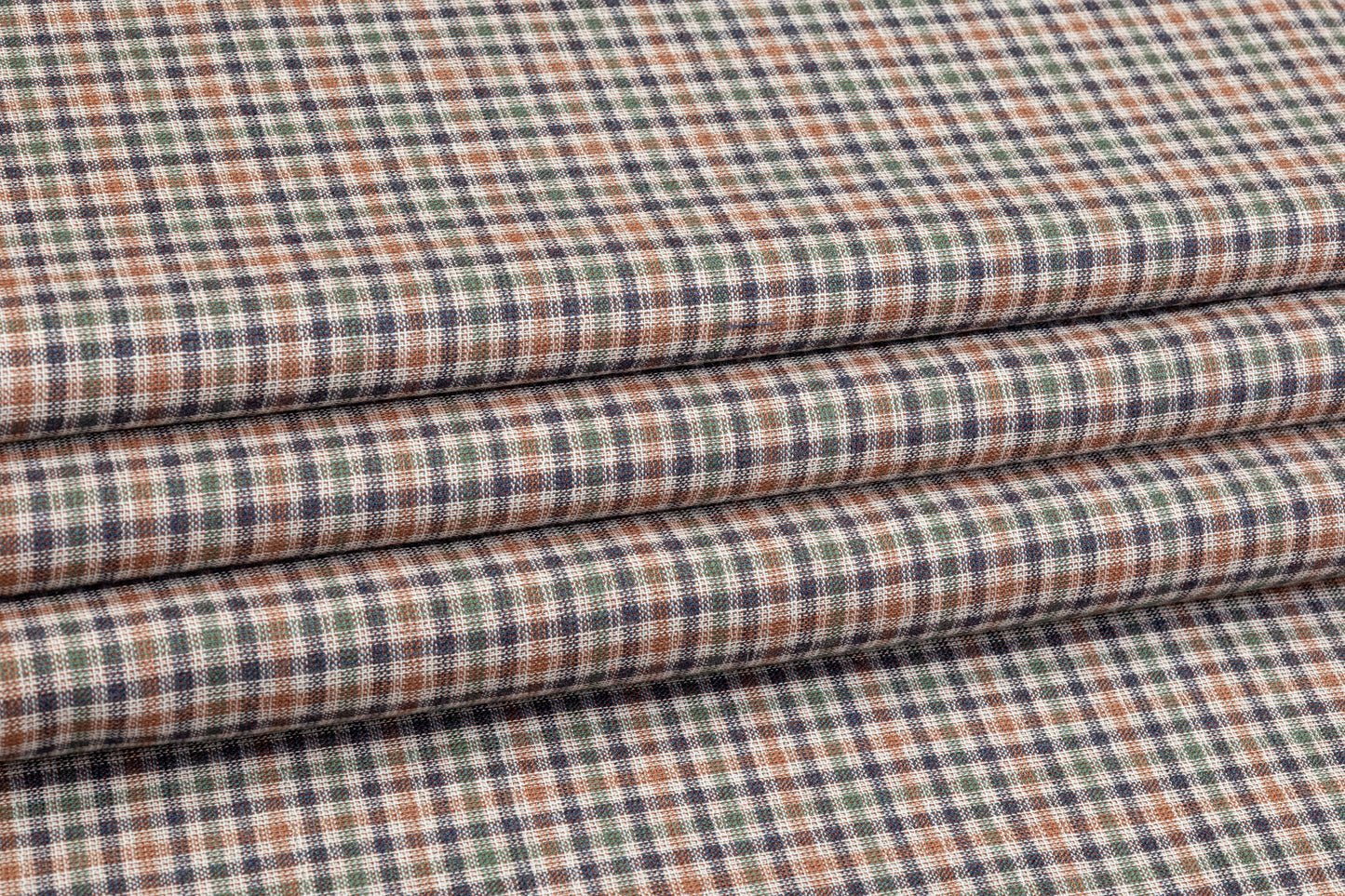Checked Italian Silk and Wool Suiting - Multicolor
